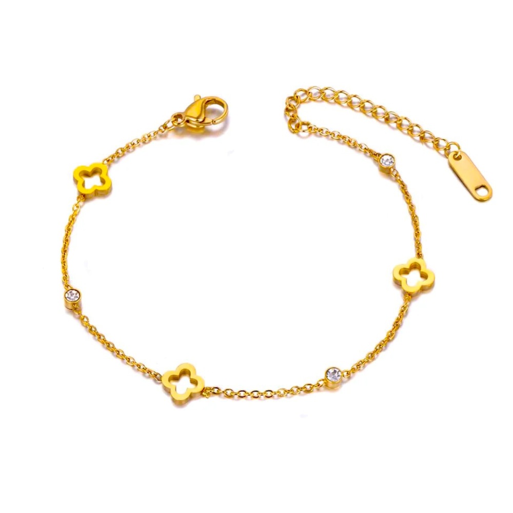 Bracelet élégant en acier inoxydable plaqué or